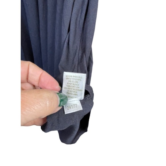 Garnet Hill Small Piazza Black Jersey Knit Dress Front Ruffle Ruched Side - Picture 6 of 10